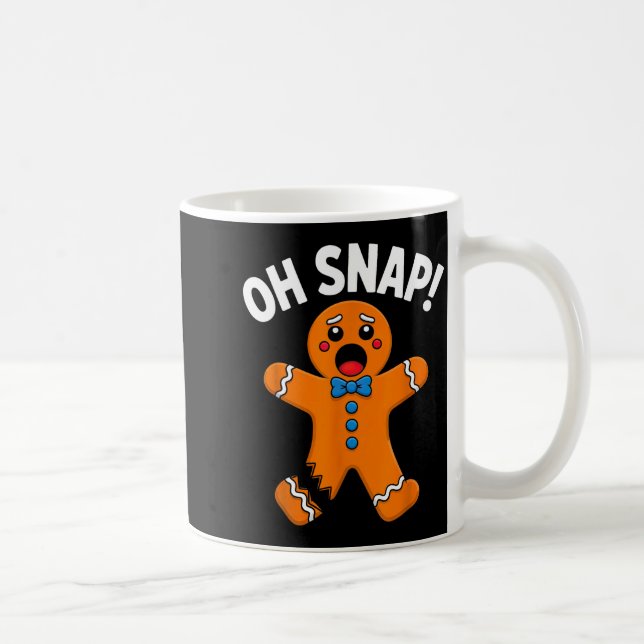 Caneca De Café Oh Snap Gingerbread Man Xmas Boys Girls Kids Adult (Direita)