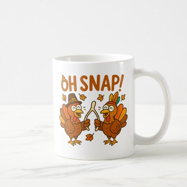 Caneca De Café Oh, Snap! Thanksgiving Turkeys (Direita)