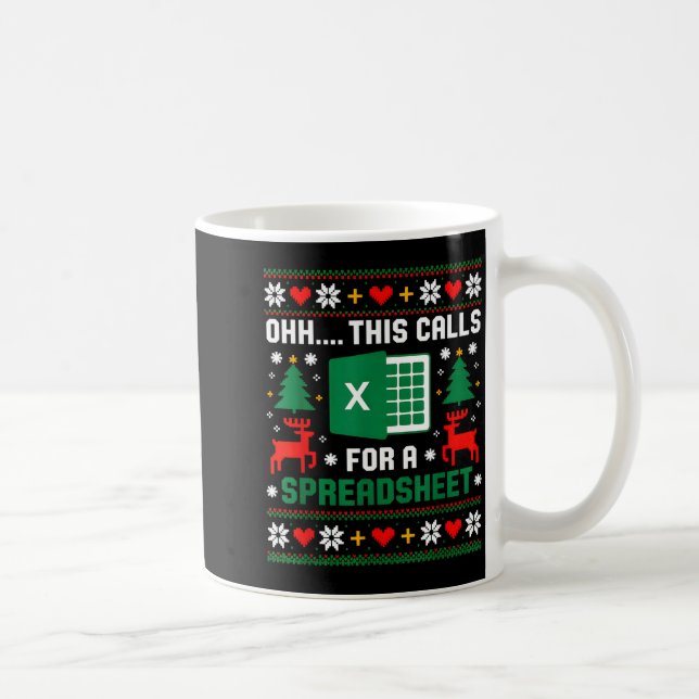 Caneca De Café Oh This Calls For A Spreadsheet Christmas Santa Ex (Direita)