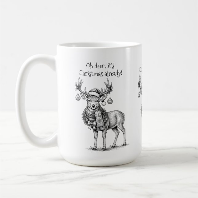 Caneca De Café Oh veado, já é Natal! (Esquerda)