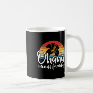 Caneca De Café Ohana Quer Dizer Família Hibiscus Retro Hawaii Sum