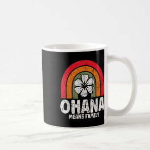 Caneca De Café Ohana Significa Família Havaí Palmeiras Verão Prai