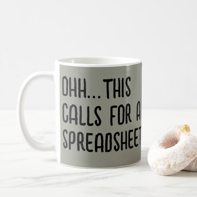 Caneca De Café Ohh this calls for a Spreadsheet, Funny Accountant (Com Donut)