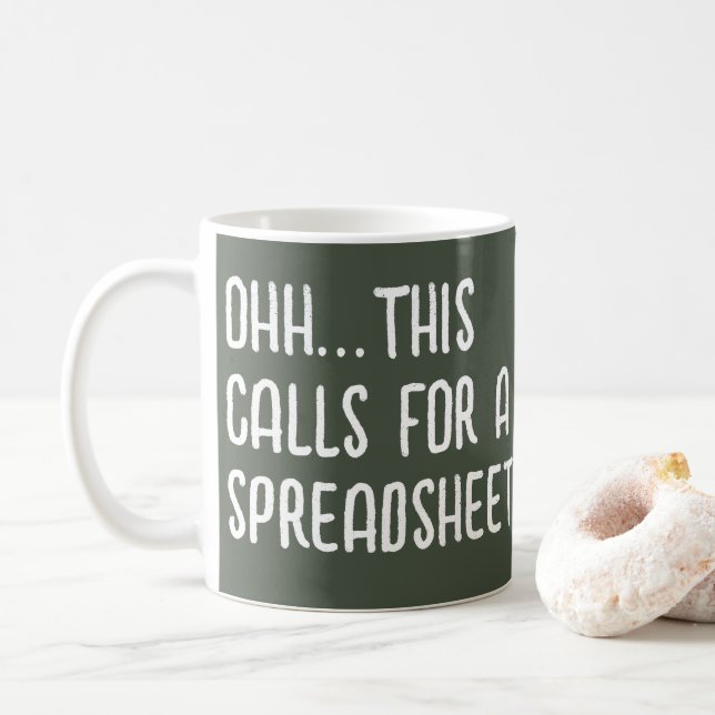 Caneca De Café Ohh this calls for a Spreadsheet, Funny Accountant (Com Donut)