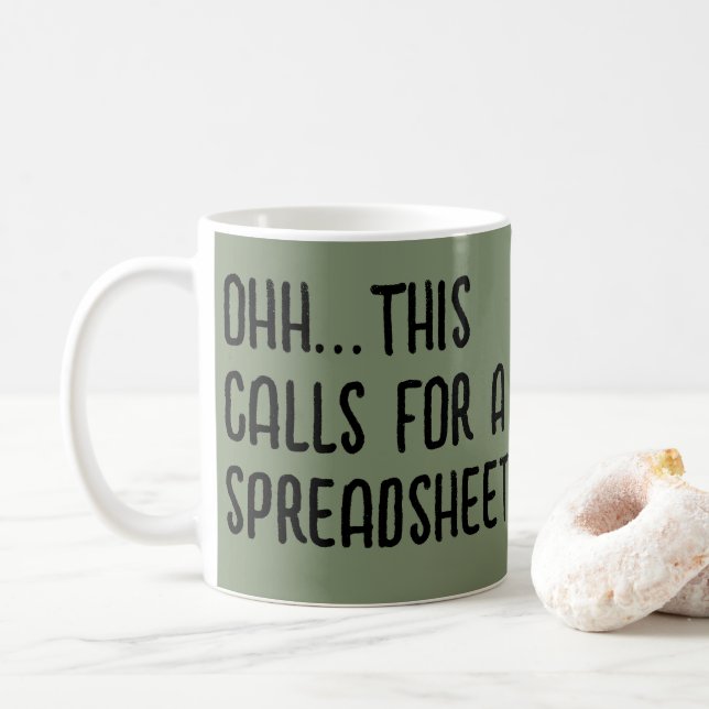 Caneca De Café Ohh this calls for a Spreadsheet, Funny Accountant (Com Donut)
