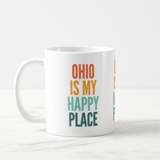 Caneca De Café Ohio é o meu lugar feliz, café mug (Esquerda)