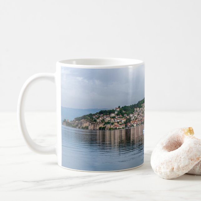 Caneca De Café Ohrid - Mug de café da Macedônia (Com Donut)