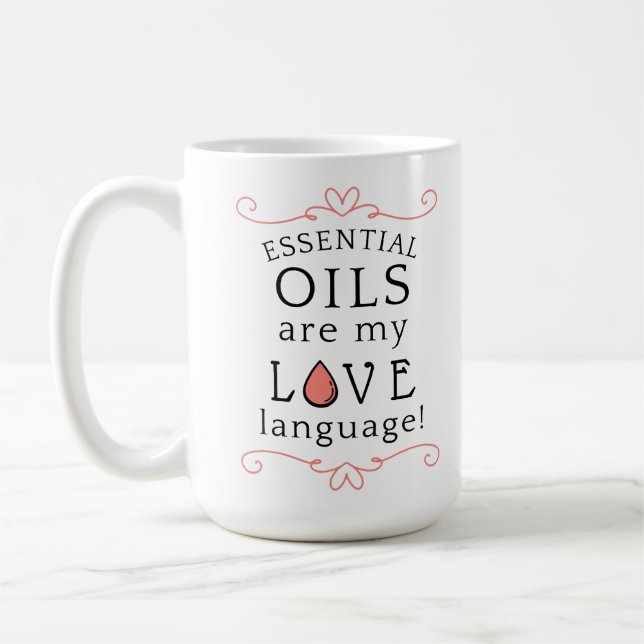 Caneca De Café Oils Are My Love Language Mug Coral/Pink (Esquerda)