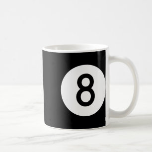 Caneca De Café Oito Bola Piscina Negra Numero Oito