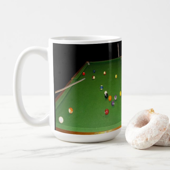 Caneca De Café Oito Pintura De Mesa Com Bolas E Cues, (Com Donut)