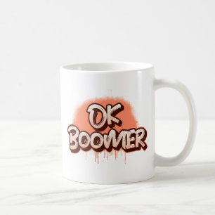 Caneca De Café Ok Boomer em Grafite Vermelho