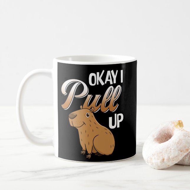 Caneca De Café Ok, Eu Puxo Capybara Hidrochaerus Hidrochaeris (Com Donut)