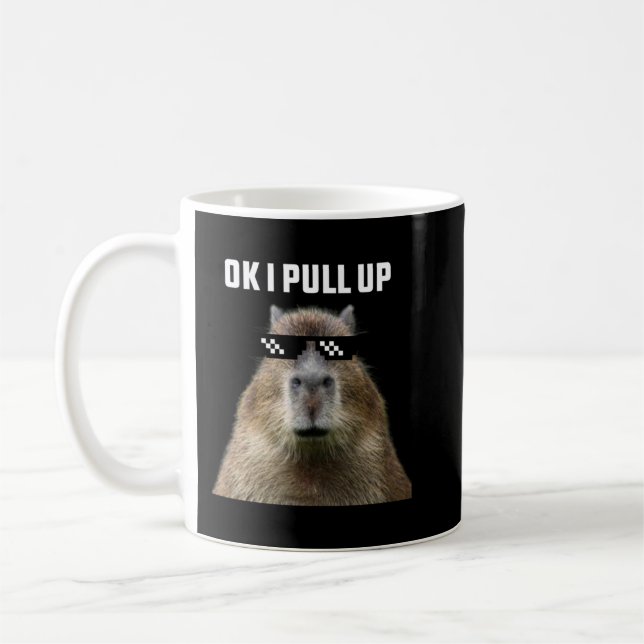 Caneca De Café Ok, Vou Puxar Capybara Pullover Hoodie (Esquerda)