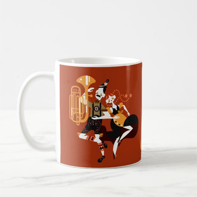 Caneca De Café Oktoberfest Dancers de nome personalizado (Esquerda)