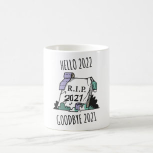 Caneca De Café Olá 2022 Adeus 2021 Descanso em Paz 2022