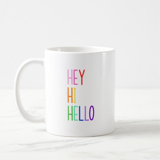 Caneca De Café Olá Arco-íris (Esquerda)
