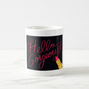 Caneca De Café Olá! batom lindo