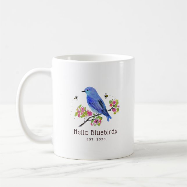 Caneca De Café Olá Bluebird Mug - Branco (Esquerda)