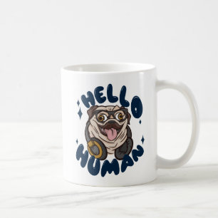Caneca De Café Olá, cão-gato humano