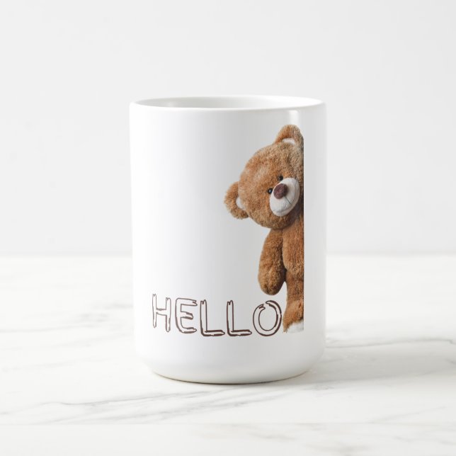 Caneca De Café Olá, Cute Brown Teddy Bear (Centro)
