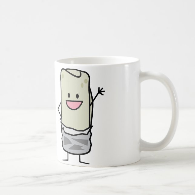 Caneca De Café Olá! de ondulação do Burrito feliz (Direita)