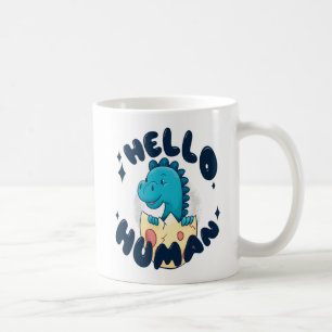 Caneca De Café Olá, Dinossauro Humano engraçado