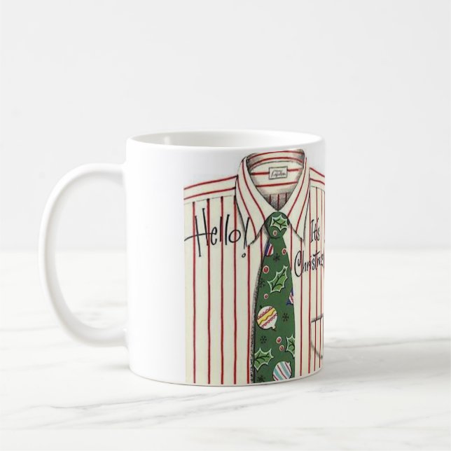 Caneca De Café Olá É Camisa de Natal e Gravata (Esquerda)