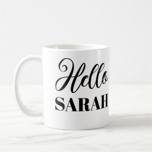 Caneca De Café Olá e seu nome