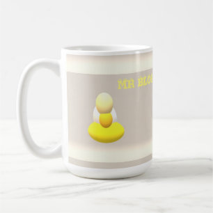 Caneca De Café Olá Engraçado Saudação MR Blob Amarelo creme