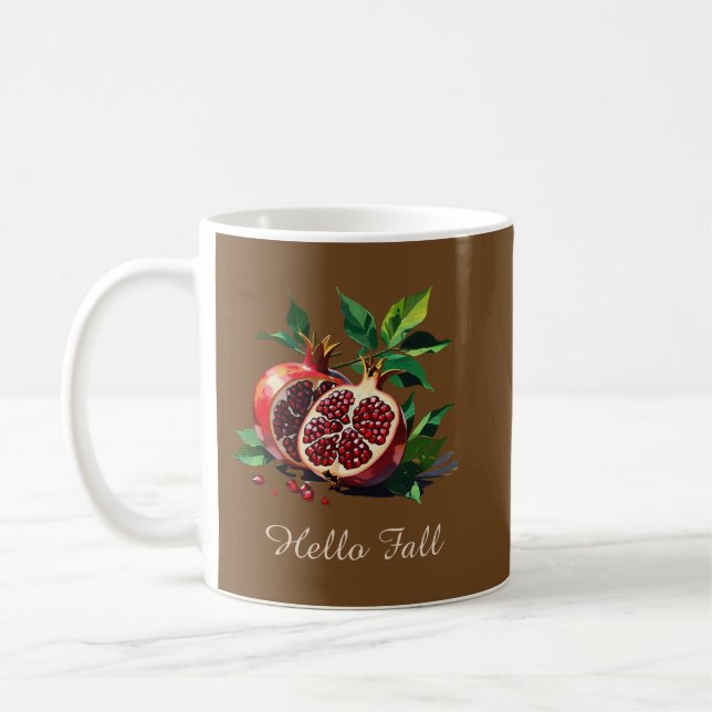 Caneca De Café Olá, Fall Custom Text Autumn Fruta - Mug (Esquerda)