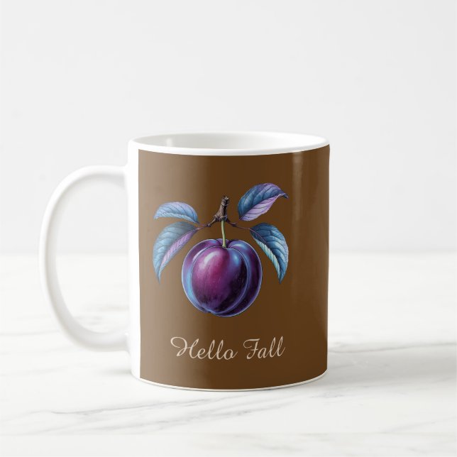 Caneca De Café Olá, Fall Custom Text Autumn Fruta - Mug (Esquerda)