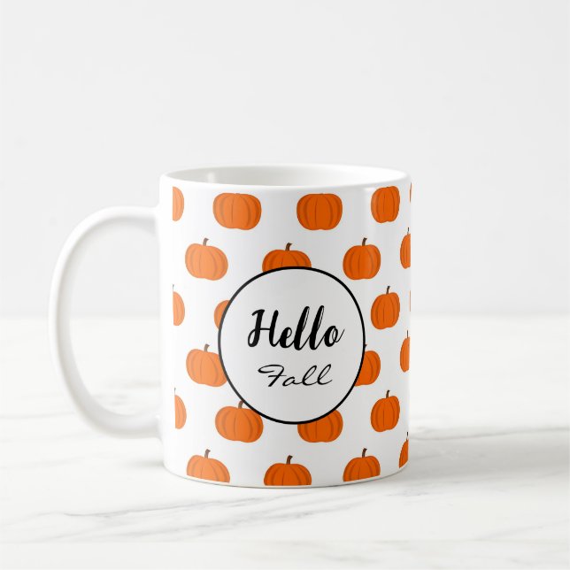 Caneca De Café Olá Fall Elegante Festivo Cozy Autumn (Esquerda)
