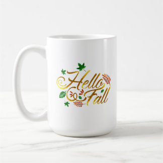 Caneca De Café Olá Folhas de outono