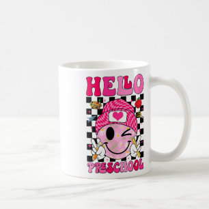 Caneca De Café Olá Groovy Pré-escola Alunos Pré-k Primeiro Dia De