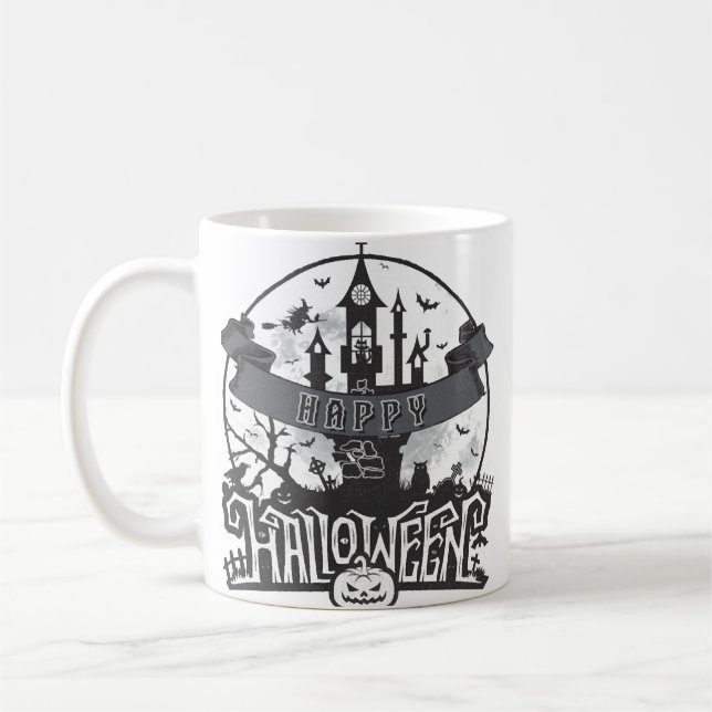 Caneca De Café Olá Halloween - Festa de Halloween (Esquerda)
