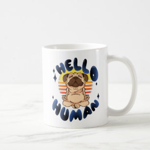 Caneca De Café Olá humano Meditando yoga cão