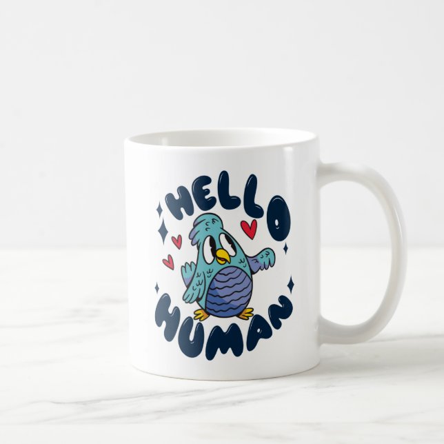 Caneca De Café Olá humano passarinho fofo (Direita)