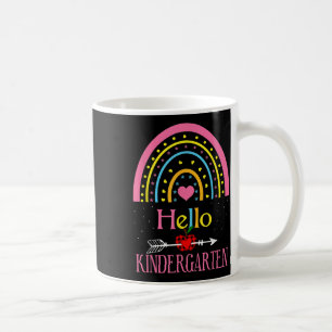 Caneca De Café Olá Jardim de Infância Arco-íris Primeiro Dia de V