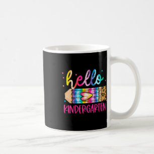Caneca De Café Olá Jardim de Infância Leopardo Tie Dye Lápis Chá