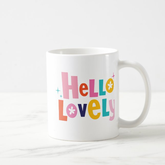 Caneca De Café Olá Lovey Coffee Mug (Direita)