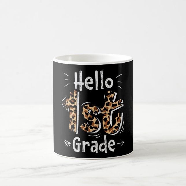 Caneca De Café Olá Meninas da 1ª Série Estampa de Leopardo Volta  (Centro)