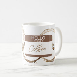 Caneca De Café Olá Meu nome é COFFEE Nametag Modern Fund