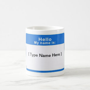Caneca De Café Olá! meu nome é copo