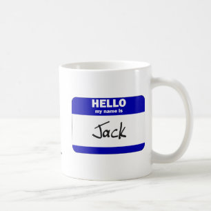Caneca De Café Olá! meu nome é Jack (azul)
