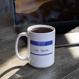 Caneca De Café Olá Meu nome é Rude ou Funny Blue Personalizável