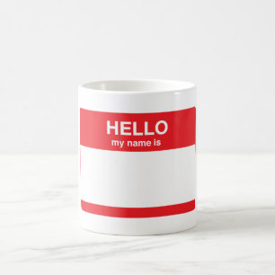 Caneca De Café Olá!, meu nome é (seu texto)