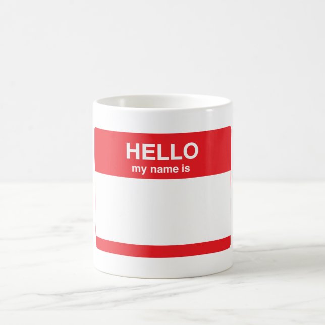 Caneca De Café Olá!, meu nome é (seu texto) (Centro)