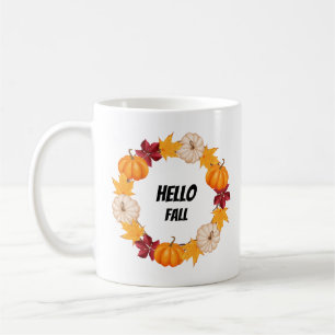 Caneca De Café Olá Outono Abóbora – Aconchegante Estação Outonal