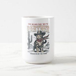 Caneca De Café Olá Parceiro Gato Caubói