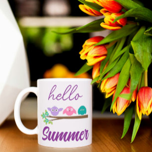 Caneca De Café Olá, Pássaros de Verão